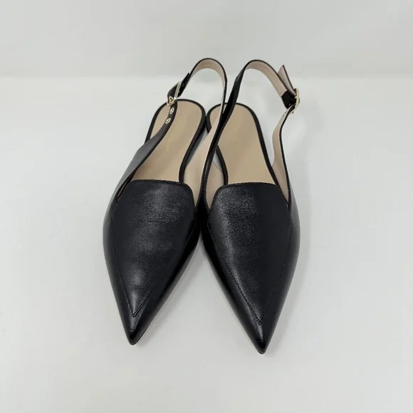 New Stuart Weitzman Ryder Slingback Flat Black Sz 9.5 - Picture 8 of 13